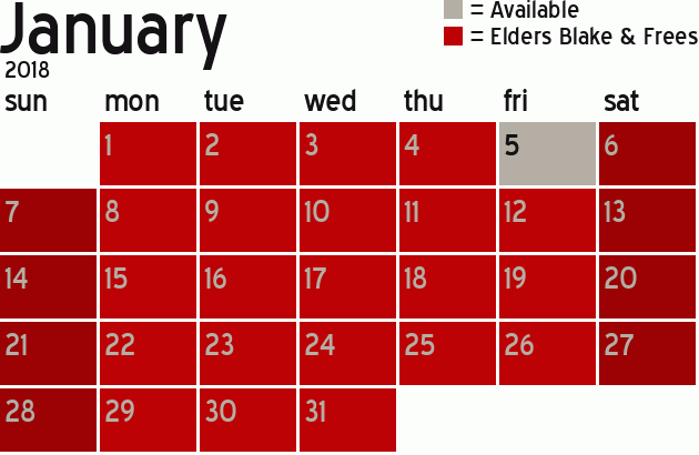 Missionary Dinner Calendar