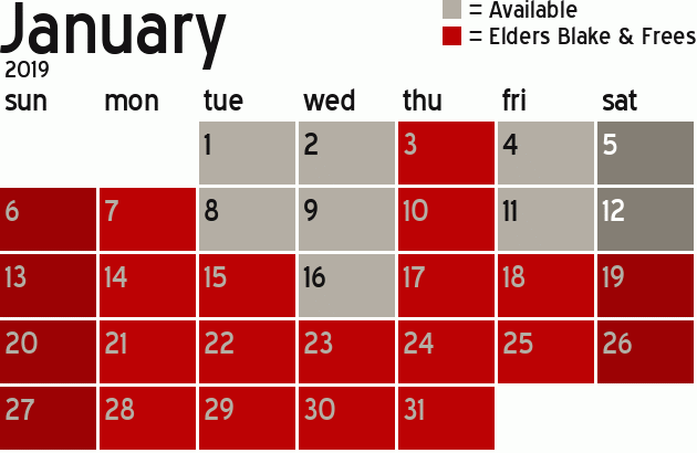 Missionary Dinner Calendar