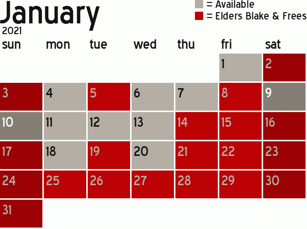 Missionary Dinner Calendar