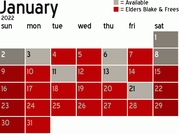 Missionary Dinner Calendar