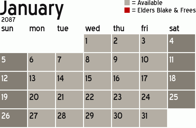 Missionary Dinner Calendar