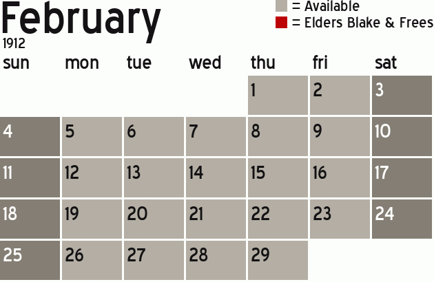 Missionary Dinner Calendar