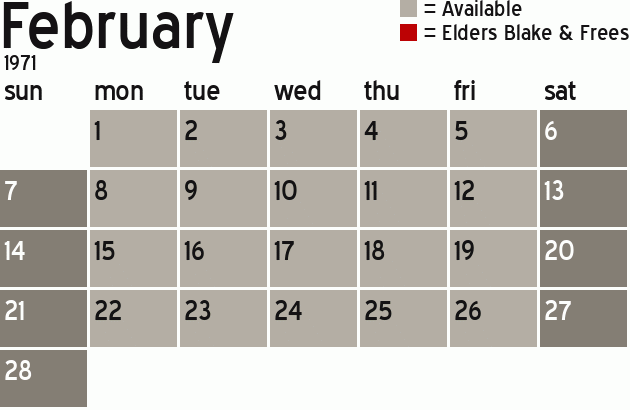 Missionary Dinner Calendar