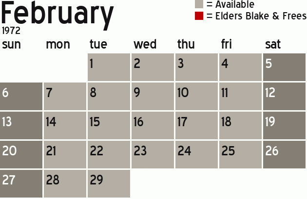Missionary Dinner Calendar