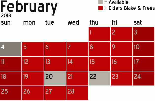 Missionary Dinner Calendar