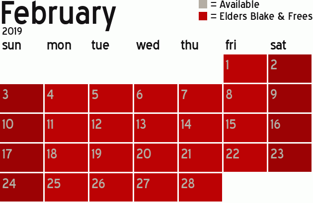 Missionary Dinner Calendar