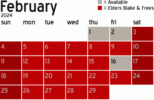 Missionary Dinner Calendar