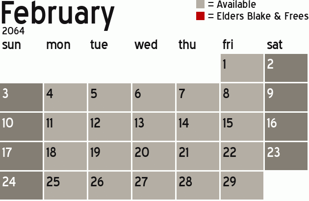 Missionary Dinner Calendar