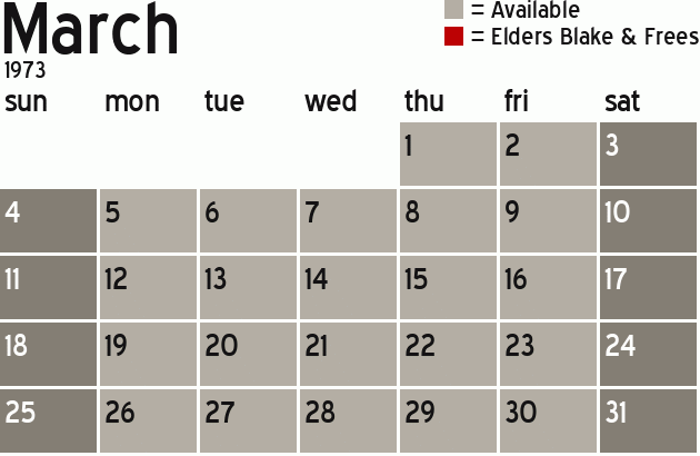 Missionary Dinner Calendar