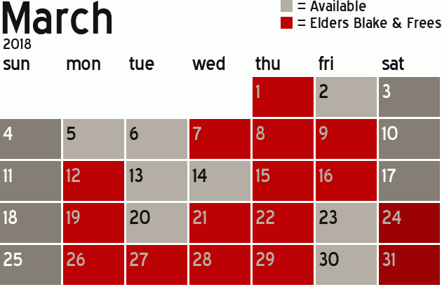 Missionary Dinner Calendar