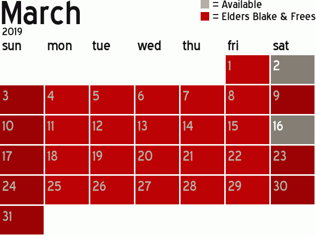 Missionary Dinner Calendar
