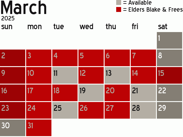 Missionary Dinner Calendar