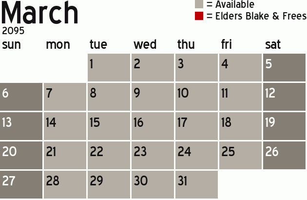 Missionary Dinner Calendar