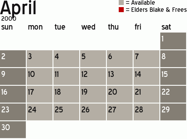 Missionary Dinner Calendar
