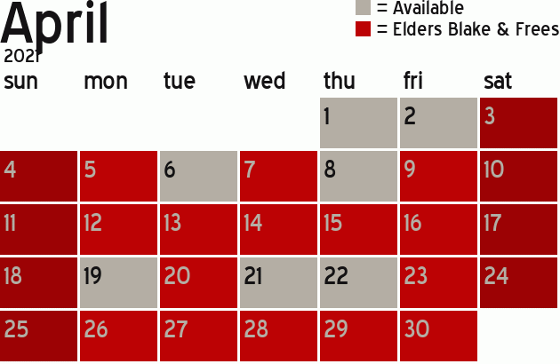 Missionary Dinner Calendar