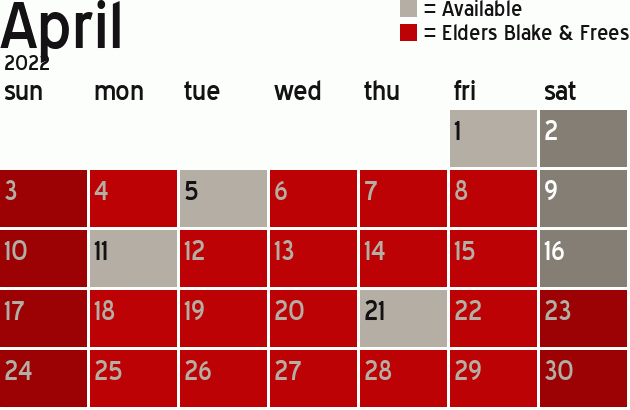 Missionary Dinner Calendar
