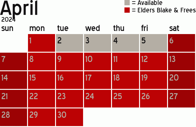Missionary Dinner Calendar