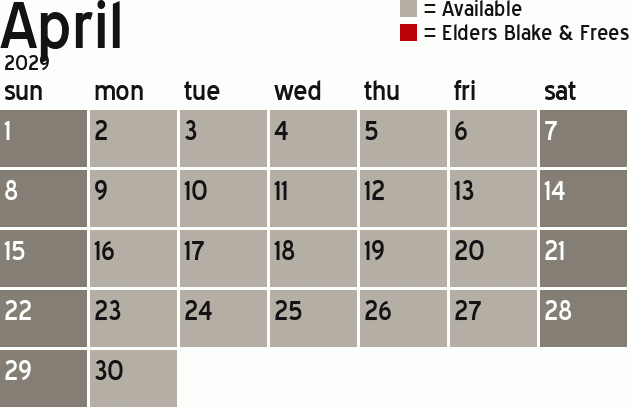 Missionary Dinner Calendar