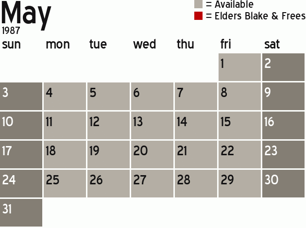 Missionary Dinner Calendar