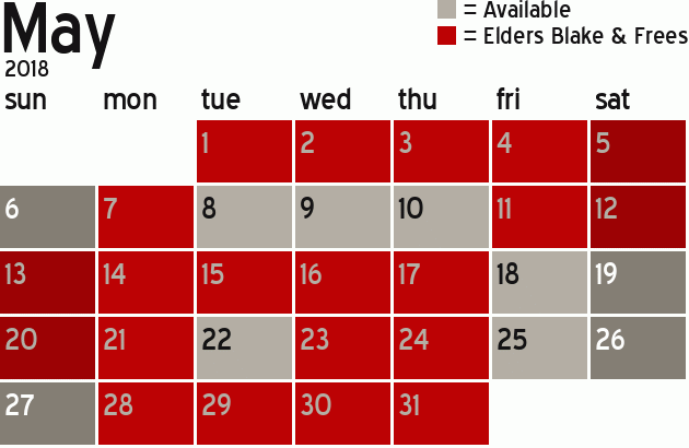 Missionary Dinner Calendar