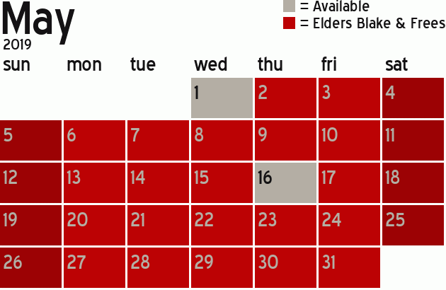 Missionary Dinner Calendar