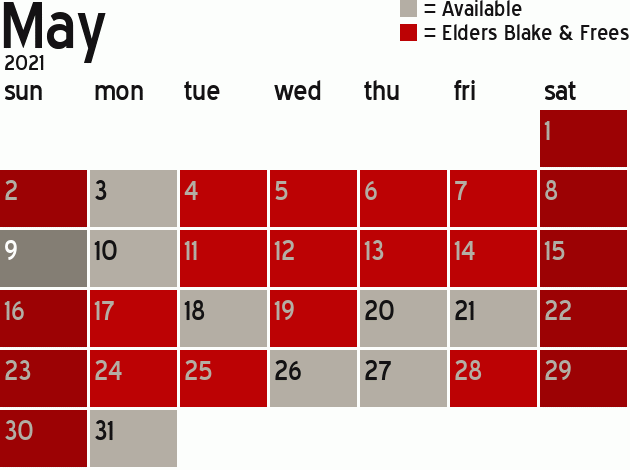 Missionary Dinner Calendar