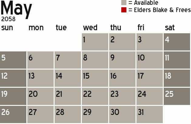 Missionary Dinner Calendar