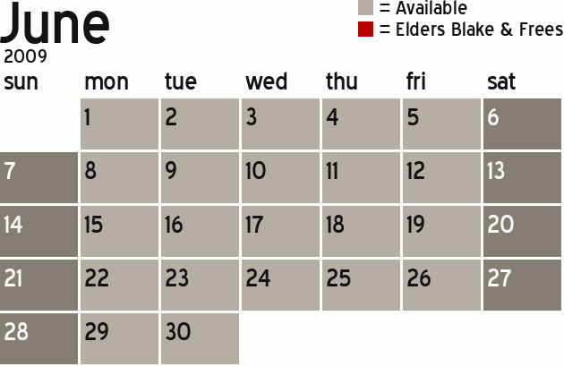Missionary Dinner Calendar