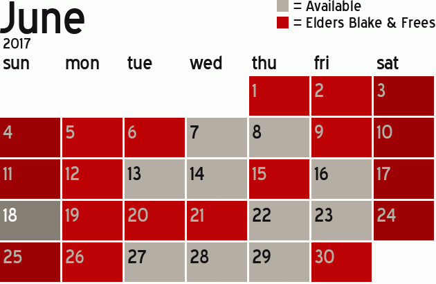 Missionary Dinner Calendar