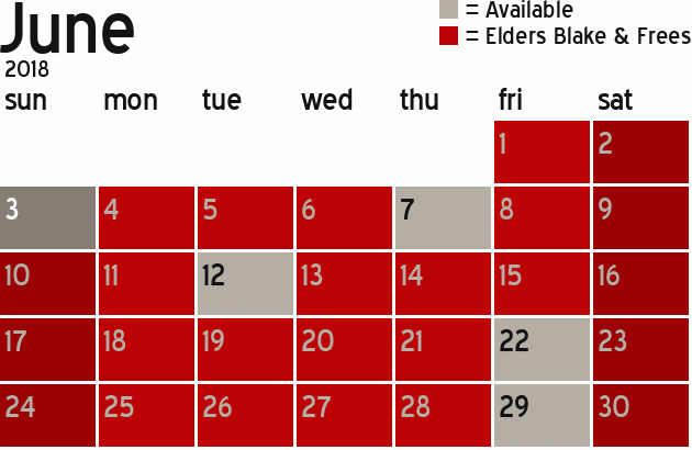 Missionary Dinner Calendar