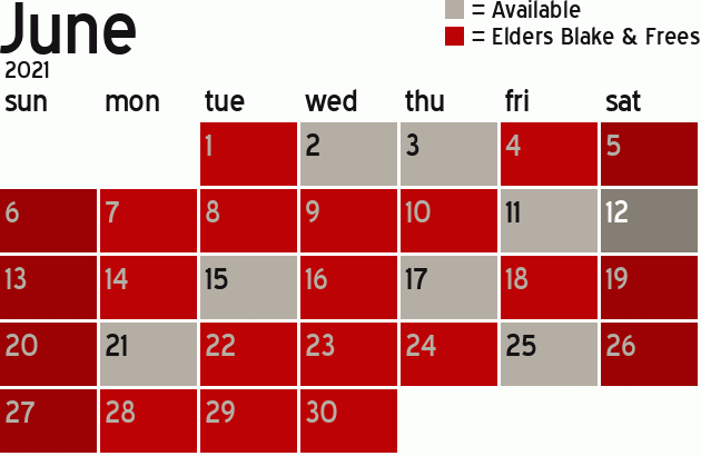 Missionary Dinner Calendar