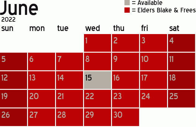 Missionary Dinner Calendar