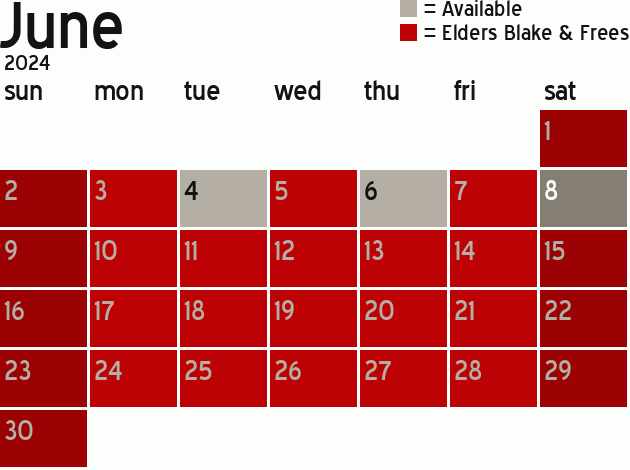 Missionary Dinner Calendar