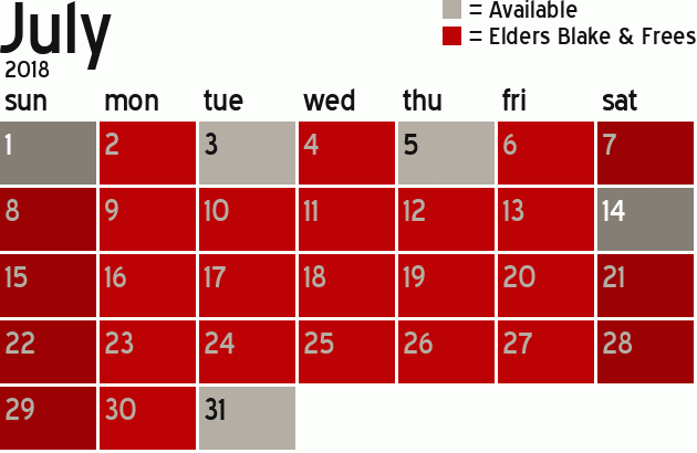 Missionary Dinner Calendar