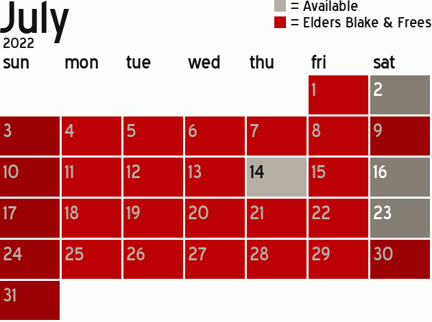 Missionary Dinner Calendar