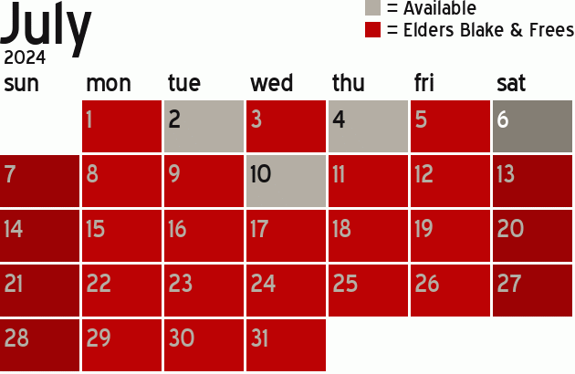 Missionary Dinner Calendar