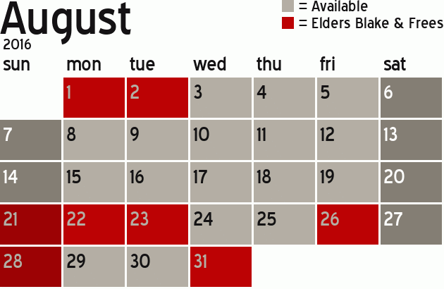 Missionary Dinner Calendar