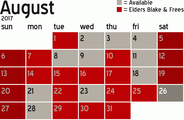 Missionary Dinner Calendar