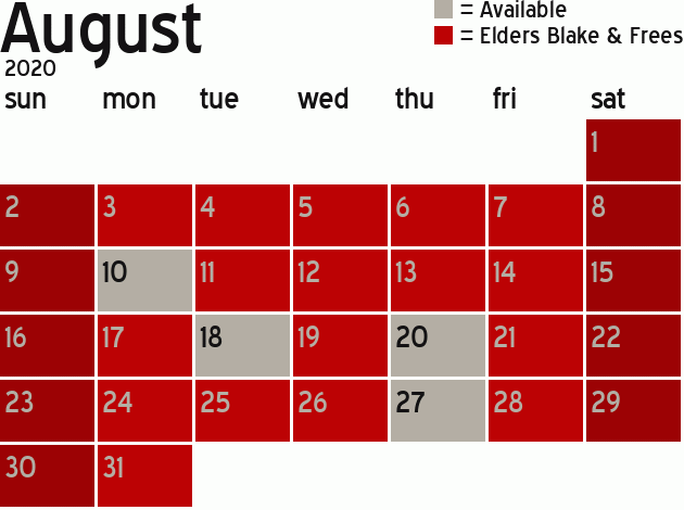 Missionary Dinner Calendar