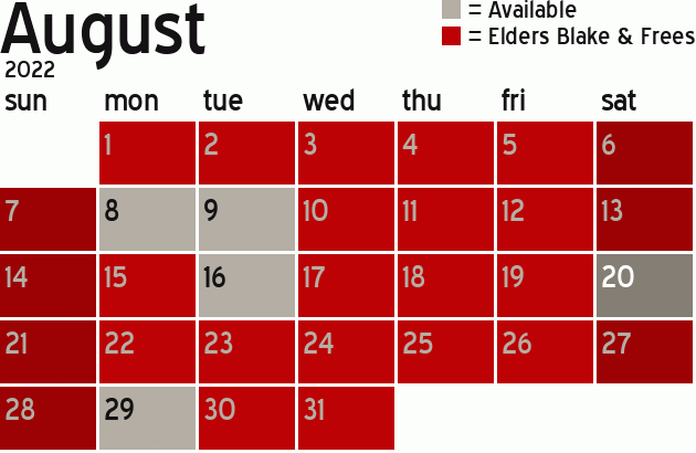 Missionary Dinner Calendar