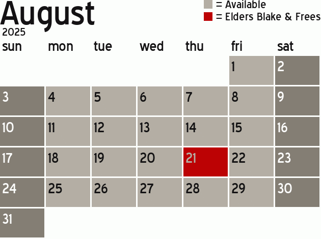 Missionary Dinner Calendar