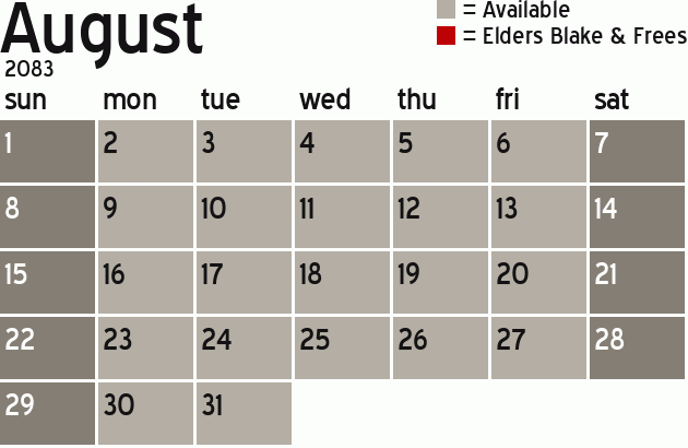 Missionary Dinner Calendar