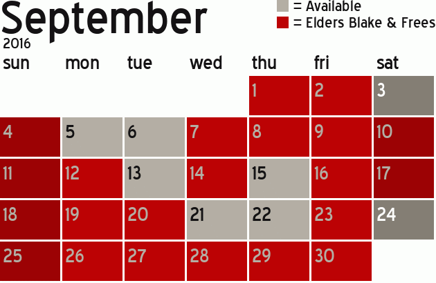 Missionary Dinner Calendar