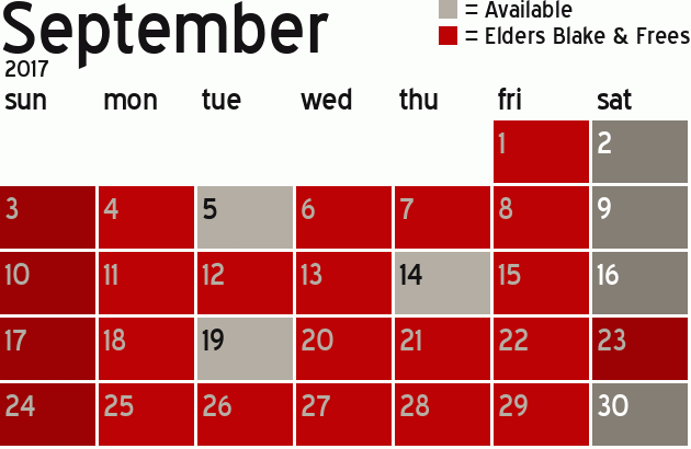 Missionary Dinner Calendar