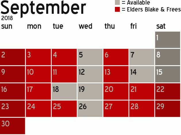 Missionary Dinner Calendar