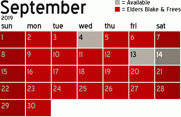 Missionary Dinner Calendar