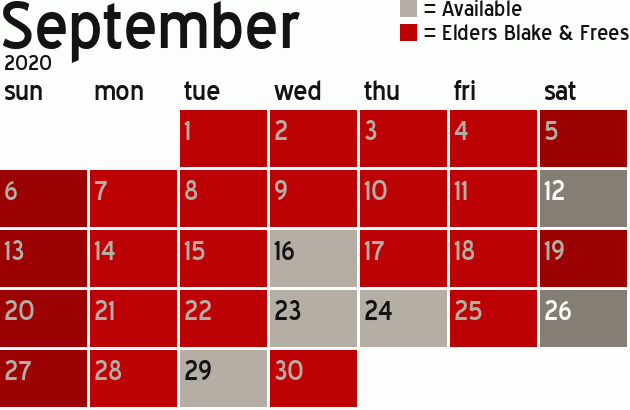 Missionary Dinner Calendar
