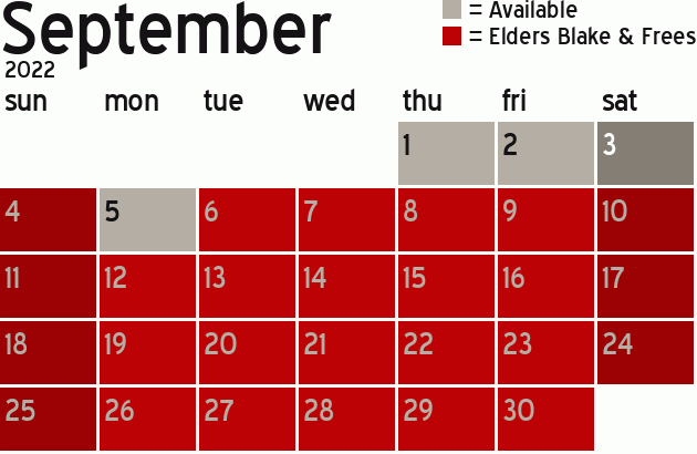 Missionary Dinner Calendar