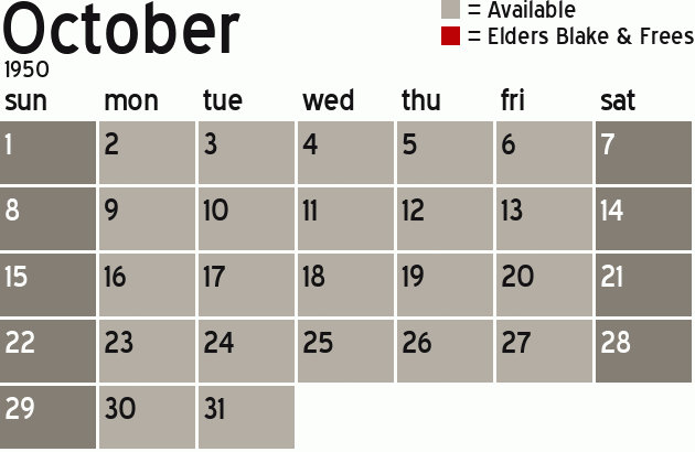 Missionary Dinner Calendar