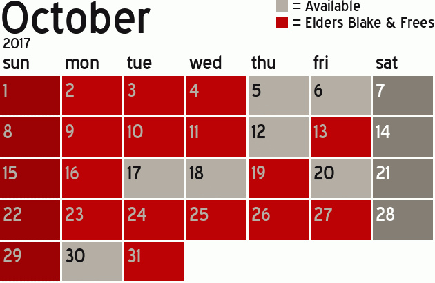 Missionary Dinner Calendar